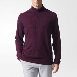 NWT ADIDAS Climawarm Wool Quarter Zip Pullover L